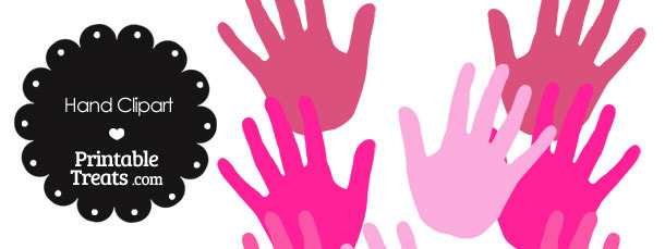 Hand Clipart in Shades of Pink