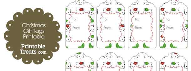 hello kitty christmas holly gift tags printable treatscom