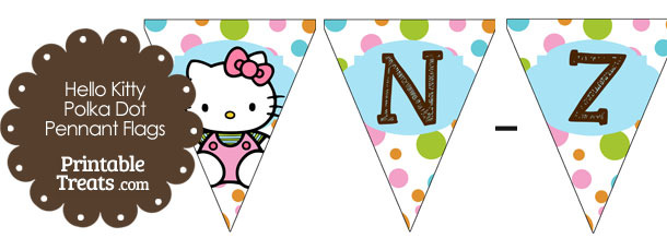 Hello Kitty Polka Dot Party Flag Letters N-Z