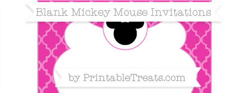 Free Hot Pink Moroccan Tile Blank Mickey Mouse Invitation — Printable ...