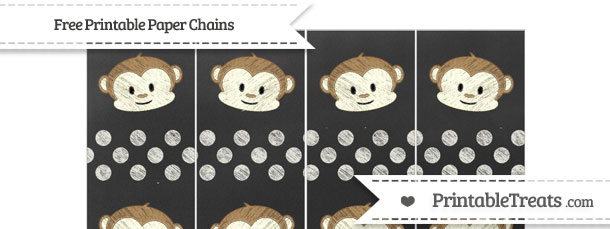 Ivory Dotted Pattern Chalk Style Boy Monkey Paper Chains — Printable ...