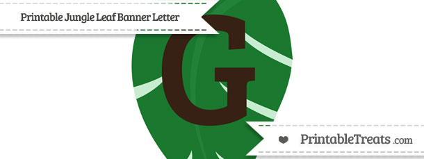 free jungle leaf capital letter g printable treats com