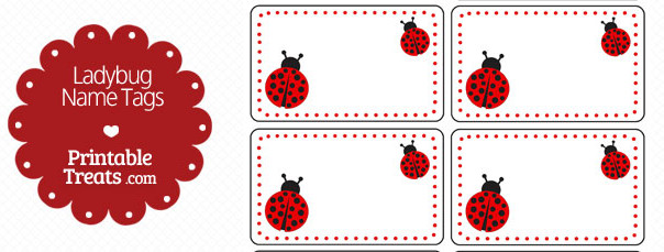 free printable ladybug name tags printable treatscom