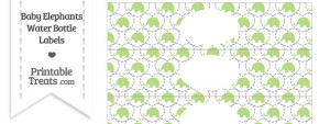 Light Green Baby Elephants Water Bottle Wrappers