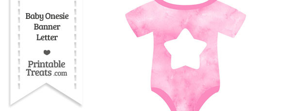 Light Pink Watercolor Baby Onesie Shaped Banner Star End Flag ...