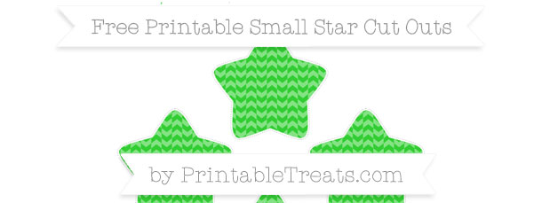 Lime Green Herringbone Pattern Small Star Cut Outs — Printable Treats.com