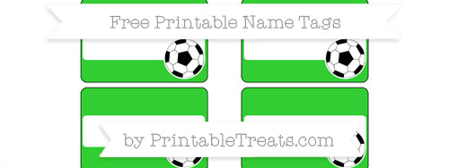 Free Lime Green Soccer Name Tags — Printable Treats.com