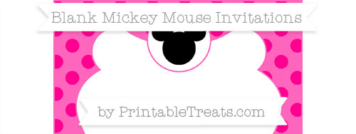 Free Magenta Polka Dot Blank Mickey Mouse Invitation — Printable Treats.com