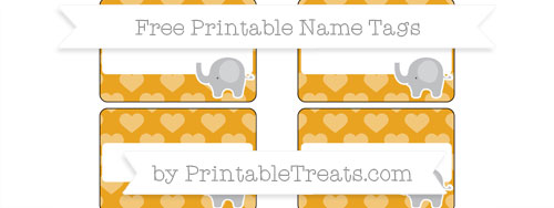 free marigold heart pattern elephant name tags printable treatscom