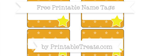 Free Marigold Star Pattern Star Name Tags — Printable Treats.com