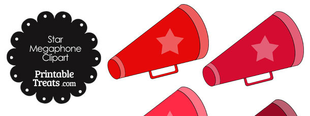 Megaphone Clipart in Shades of Red