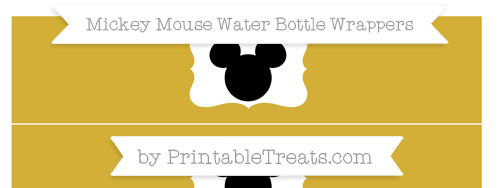 Free Metallic Gold Mickey Mouse Water Bottle Wrappers — Printable ...