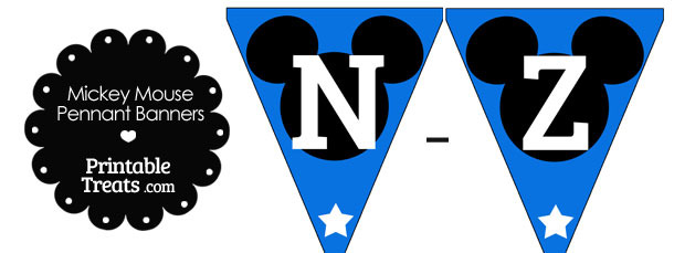 Mickey Mouse Banner Letters N-Z in Blue