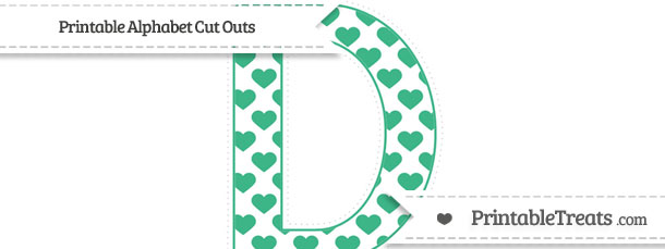 free-mint-green-heart-pattern-extra-large-capital-letter-d-cut-outs-printable-treats-com