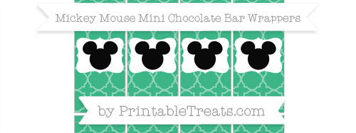 Free Mint Green Quatrefoil Pattern Mickey Mouse Mini Chocolate Bar ...