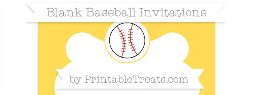 Free Mustard Yellow Blank Baseball Invitation — Printable Treats.com