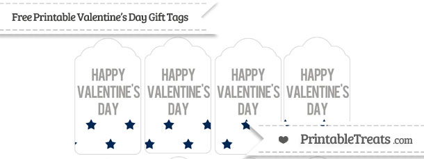 Free Navy Blue Star Pattern Valentine’s Day Gift Tags — Printable ...