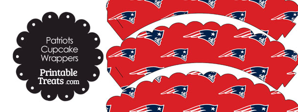 New England Patriots Logo Scalloped Cupcake Wrappers — Printable Treats.com