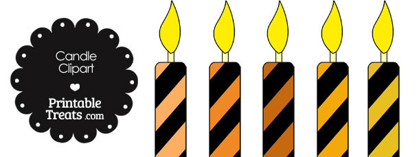 Orange and Black Candle Clipart