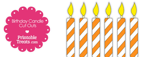Orange and White Birthday Candle Cut Outs from PrintableTreats.com