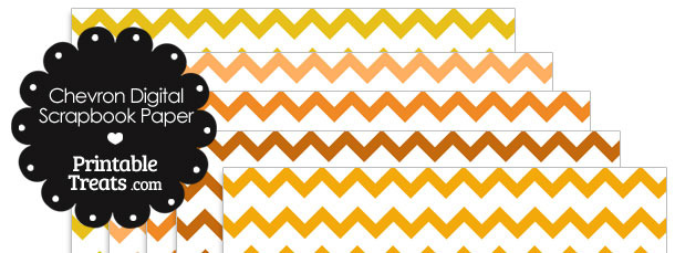 Orange Chevron Digital Scrapbook Paper