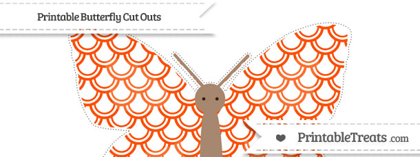Free Orange Fish Scale Pattern Large Butterfly Cut Outs — Printable ...