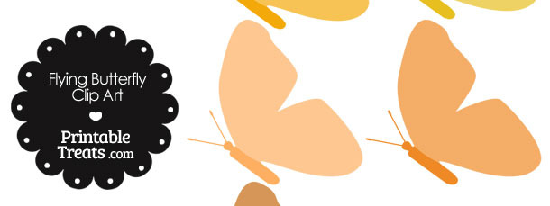 Orange Flying Butterfly Clipart