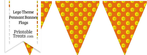 Orange Lego Theme Pennant Banner Flag