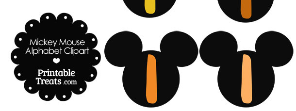Orange Mickey Mouse Head Letter I Clipart