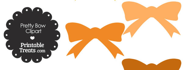 Orange Pretty Bow Clipart