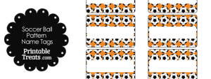 orange soccer ball pattern name tags printable treatscom