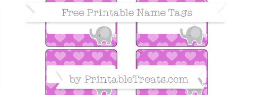 free orchid heart pattern elephant name tags printable treatscom