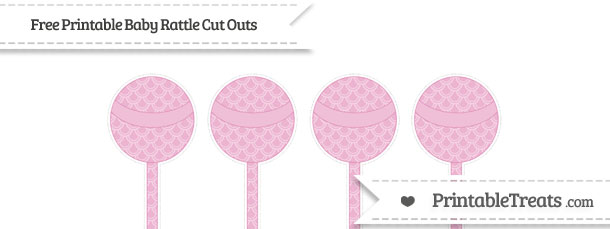 Pastel Bubblegum Pink Fish Scale Pattern Small Baby Rattle Cut Outs ...