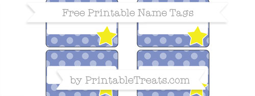 Free Pastel Dark Blue Dotted Pattern Star Name Tags — Printable Treats.com