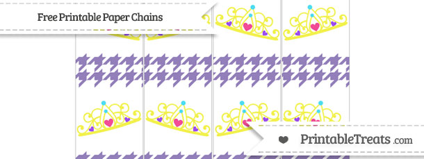 Printable Tiara Pattern Pastel Dark Plum Houndstooth Pattern Princess Tiara Paper Chains ...