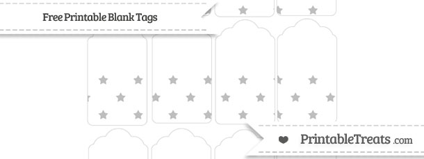 Free Pastel Light Grey Star Pattern Blank Tags — Printable Treats.com