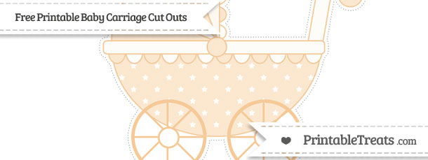 Pastel Light Orange Star Pattern Extra Large Baby Carriage Cut Outs ...