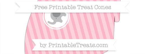Free Pastel Light Pink Diagonal Striped Baby Elephant Treat Cone ...