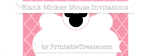 Free Pastel Pink Moroccan Tile Blank Mickey Mouse Invitation ...