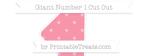 Pastel Pink Star Pattern Giant Number 1 Cut Out — Printable Treats.com