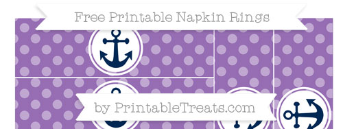 Free Pastel Plum Dotted Pattern Nautical Napkin Rings