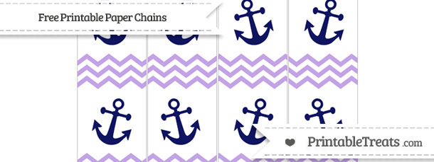 Pastel Purple Chevron Nautical Paper Chains — Printable
