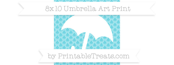 Pastel Teal Fish Scale Pattern 8×10 Umbrella Art Print — Printable ...