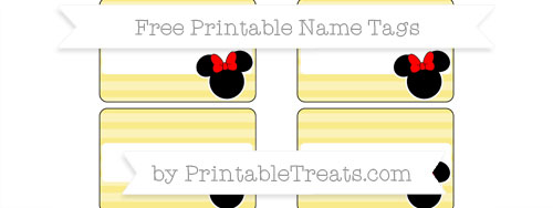 free pastel yellow horizontal striped minnie mouse name