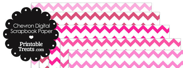 Pink Chevron Digital Scrapbook Paper