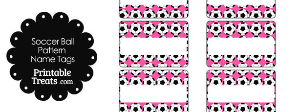 pink soccer ball pattern name tags printable treatscom