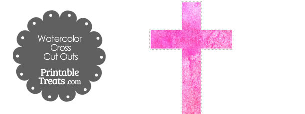 Pink Watercolor Cross Cut Outs