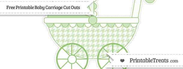 Pistachio Green Houndstooth Pattern Extra Large Baby Carriage Cut Outs ...