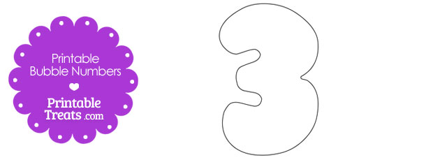 printable bubble number 3 printable treatscom
