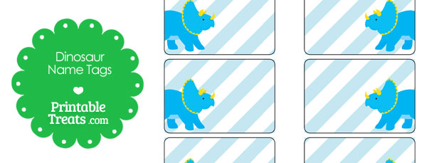 Printable Triceratops Dinosaur Name Tags — Printable